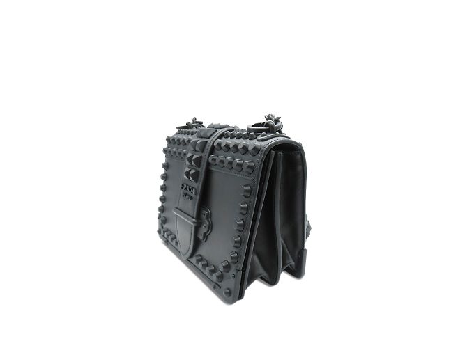 Bolso bandolera Cahier con tachuelas de Prada negro - vista 2