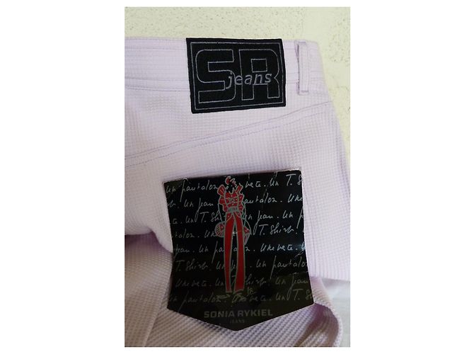 Calça Sonia Rykiel Rosa de Algodão Alveolar - vista 9