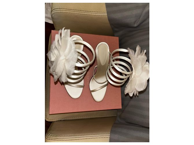 Décolleté Magda Butrym in raso crema - vista 5