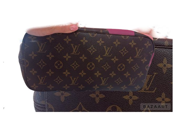 Borsa a mano Louis Vuitton Neverfull Game On in Pelle Marrone Scuro - vista 3