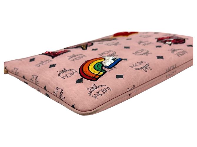 MCM LOVE Patch Pouch Pochette Pink Borsa pochette Borsa rosa Edizione limitata - vista 4