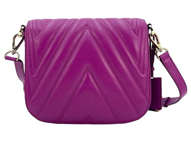 MCM Patricia Bolsa de Ombro em Couro Violeta Roxa Bolsa de Ombro Acolchoada Roxo Roxo escuro - vista 2