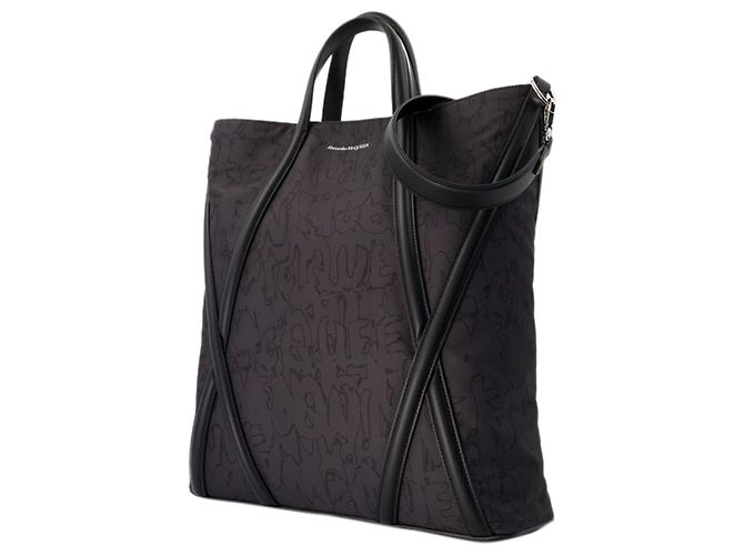 Borsa shopper Harness - Alexander McQueen - Nylon - Nera Nero - vista 2