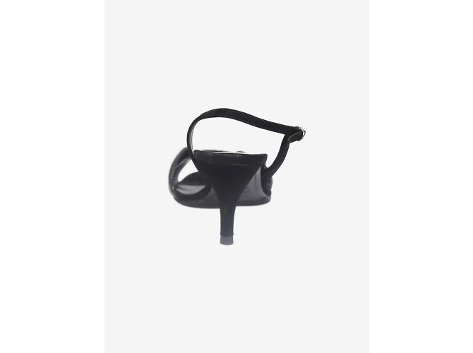 Hermès Schwarze Oran-Sandalen mit Slingback-Absätzen – Größe EU 38 - Ansicht 4