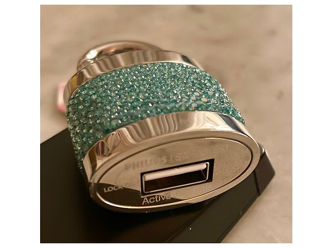 Swarovski Lock Out USB Keyring Turquoise Crystals Light blue - view 6