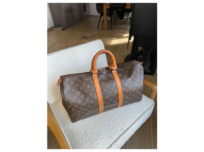 Louis Vuitton Keepall 45 Braun Monogram Canvas Leder - Ansicht 2