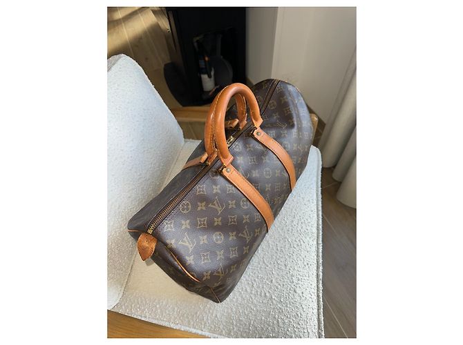 Louis Vuitton Keepall 45 Braun Monogram Canvas Leder - Ansicht 3