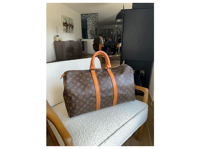 Louis Vuitton Keepall 45 Braun Monogram Canvas Leder - Ansicht 4