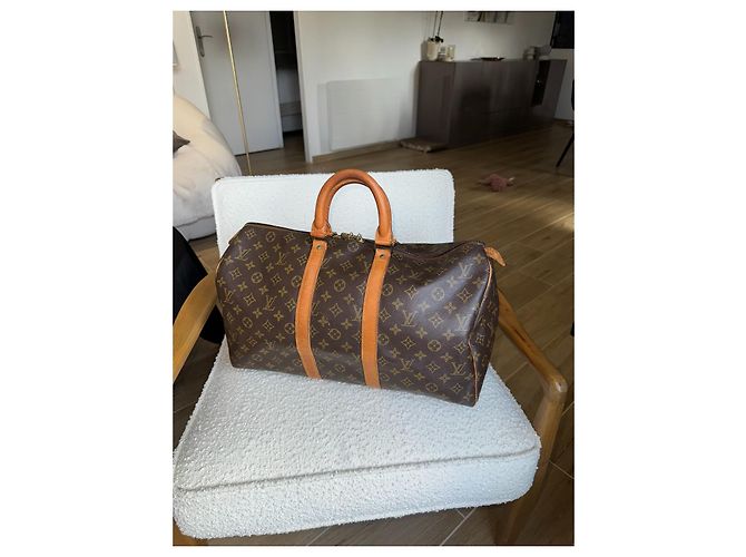 Louis Vuitton Keepall 45 Braun Monogram Canvas Leder - Ansicht 5