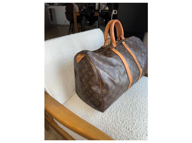 Louis Vuitton Keepall 45 Braun Monogram Canvas Leder - Ansicht 6