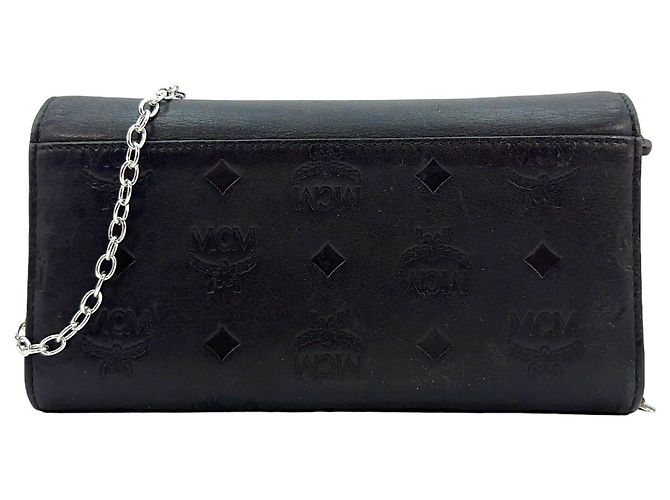 Borsa a portafoglio a tracolla in pelle MCM Tracy Logo pochette a tracolla nera beige Nero - vista 2