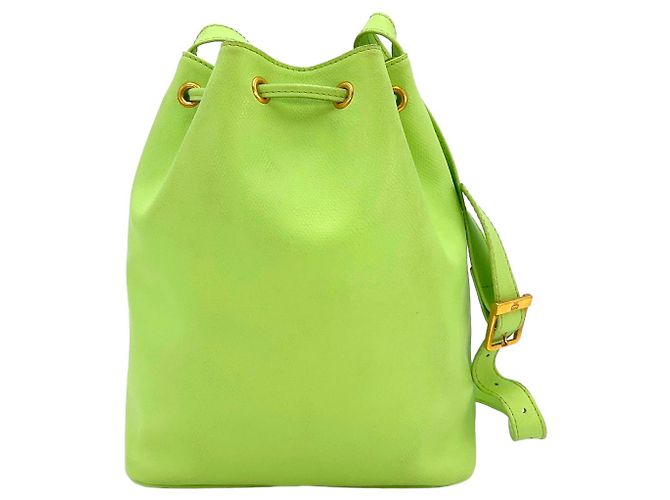 MCM Vintage Leder Bucket Hellgrün Beuteltasche Tasche Schultertasche Bag - Ansicht 2