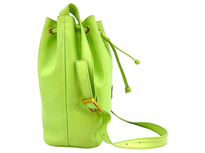 MCM Vintage Leder Bucket Hellgrün Beuteltasche Tasche Schultertasche Bag - Ansicht 3