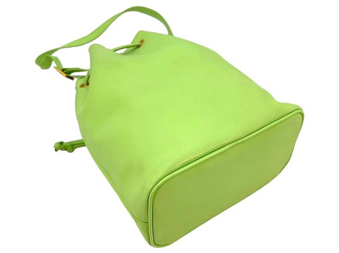 MCM Vintage Leder Bucket Hellgrün Beuteltasche Tasche Schultertasche Bag - Ansicht 5