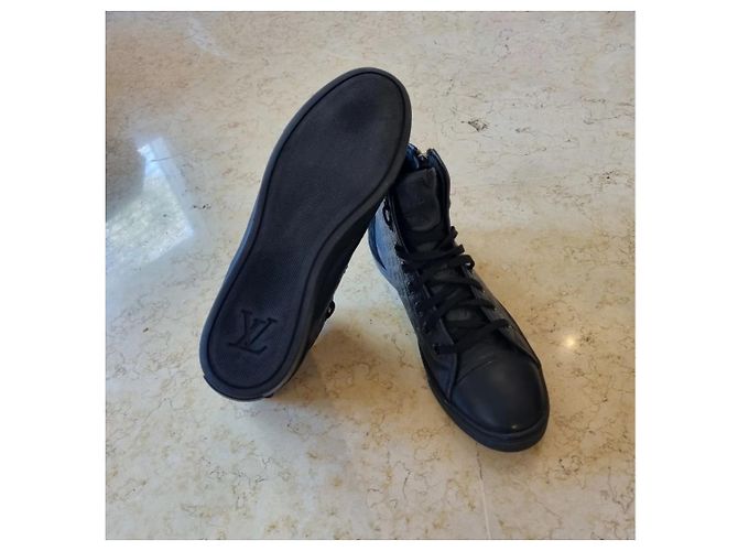 Sneaker Louis Vuitton Stellar in pelle e scamosciato nero - vista 8