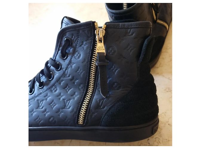 Sneaker Louis Vuitton Stellar in pelle e scamosciato nero - vista 9