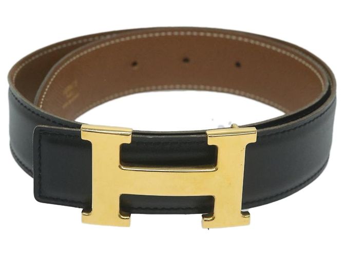 Hermès Cintura in pelle HERMES Constance 22.8""""""""-24.8"""""""" Nero Marrone Auth 61470 - vista 2
