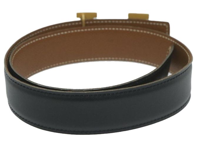 Hermès Cintura in pelle HERMES Constance 22.8""""""""-24.8"""""""" Nero Marrone Auth 61470 - vista 3