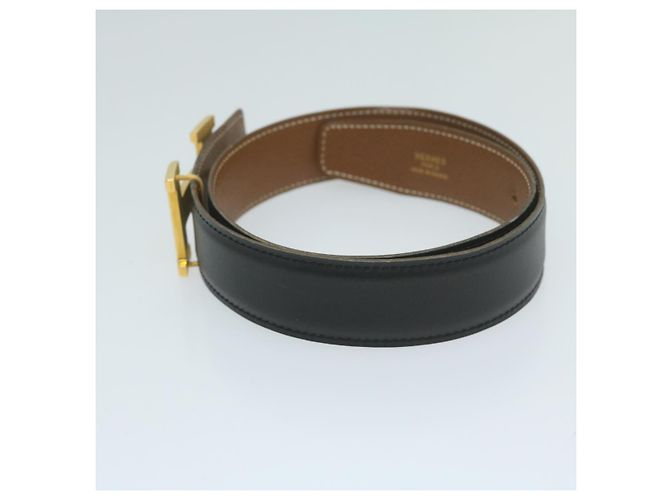 Hermès Cintura in pelle HERMES Constance 22.8""""""""-24.8"""""""" Nero Marrone Auth 61470 - vista 4