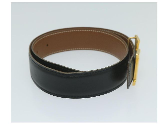 Hermès Cintura in pelle HERMES Constance 22.8""""""""-24.8"""""""" Nero Marrone Auth 61470 - vista 5