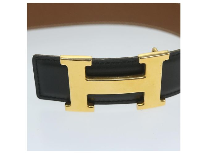 Hermès Cintura in pelle HERMES Constance 22.8""""""""-24.8"""""""" Nero Marrone Auth 61470 - vista 6