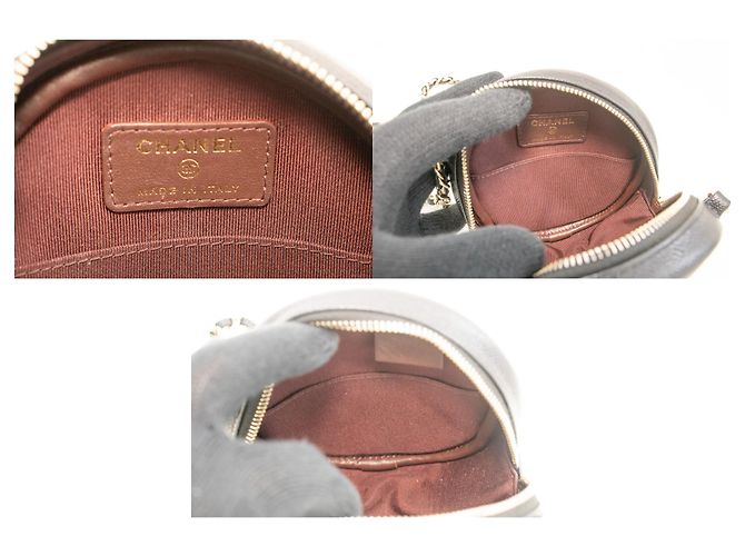 Borsa a tracolla CHANEL con cerniera rotonda Caviar piccola catena nera trapuntata Nero - vista 8