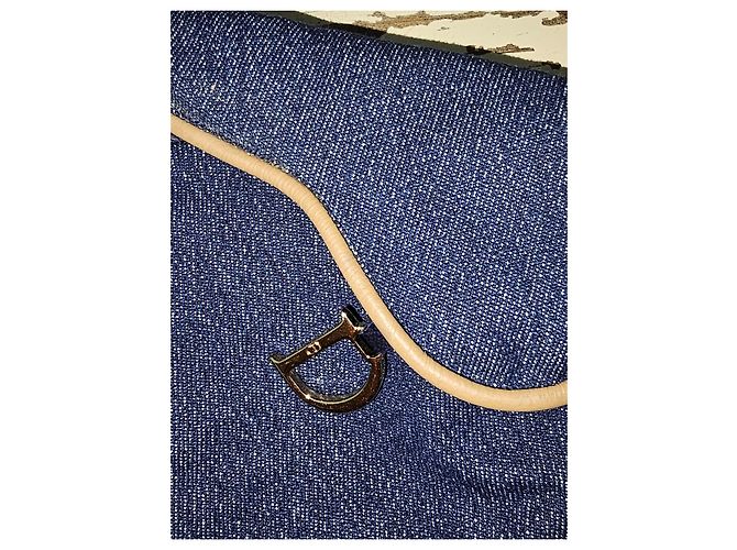 Guanti Christian Dior Blu Navy Seta e Pelle d'Agnello - vista 5