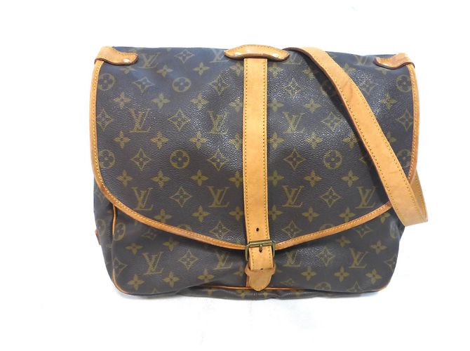 Louis Vuitton Saumur 35 Monogramma-VI882 Marrone - vista 3