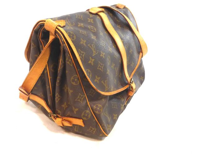 Louis Vuitton Saumur 35 Monogramma-VI882 Marrone - vista 5