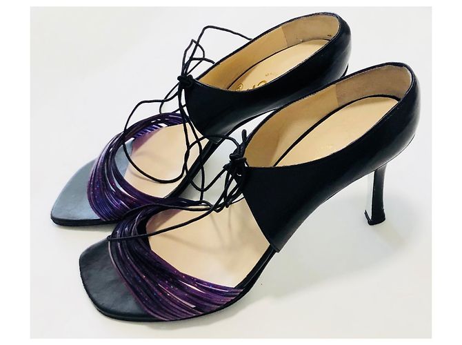 Chanel Tacchi con cinturino Mary Jane Nero Porpora - vista 3