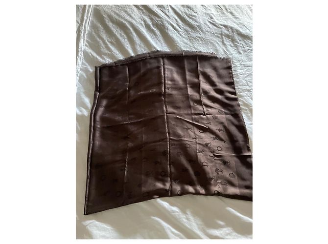 Sciarpa Dior in seta e lana marrone 140x140 cm - vista 2