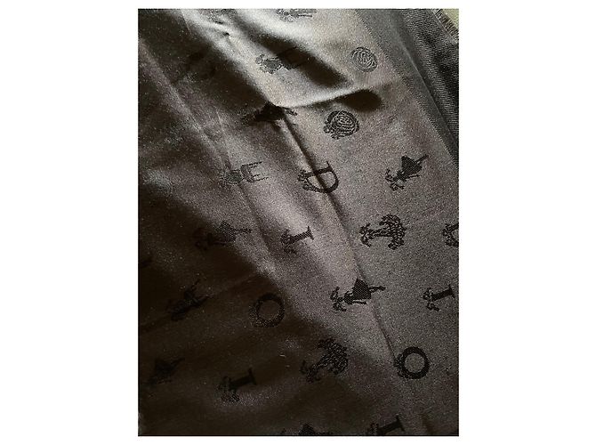Sciarpa Dior in seta e lana marrone 140x140 cm - vista 4