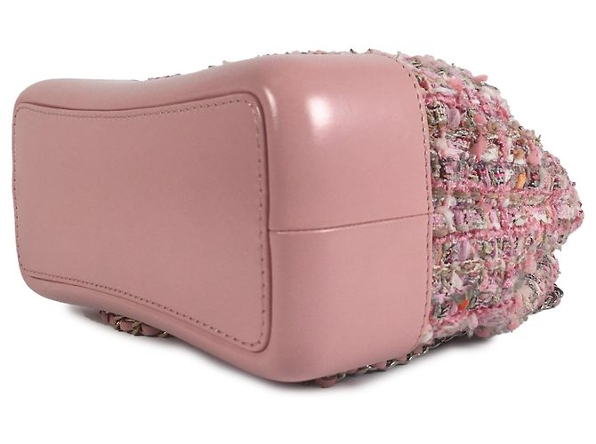Chanel Pink Tweed Gabrielle Drawstring Backpack - view 5