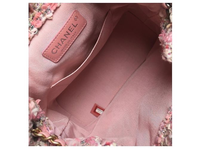 Chanel Pink Tweed Gabrielle Drawstring Backpack - view 8