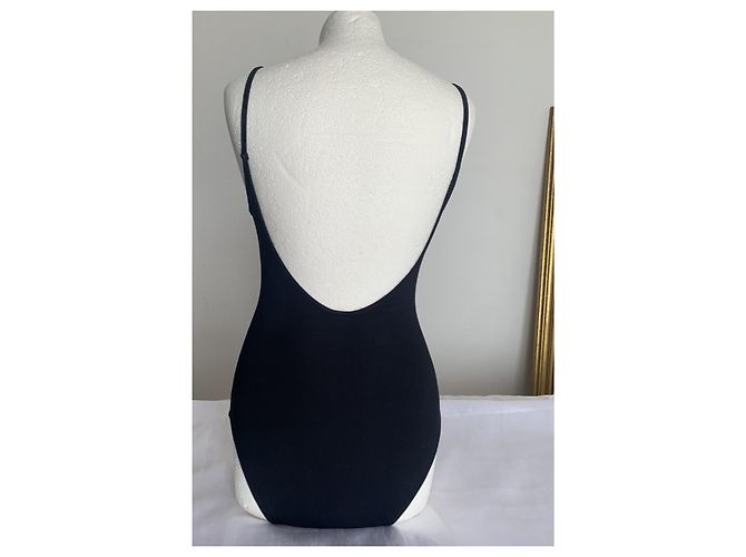 Costume da bagno intero nero Christian Dior con ciondolo D argento - vista 10