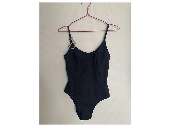 Costume da bagno intero nero Christian Dior con ciondolo D argento - vista 11