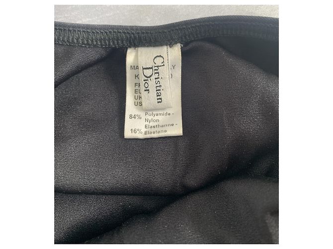Costume da bagno intero nero Christian Dior con ciondolo D argento - vista 6