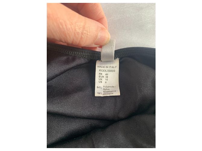 Costume da bagno intero nero Christian Dior con ciondolo D argento - vista 7