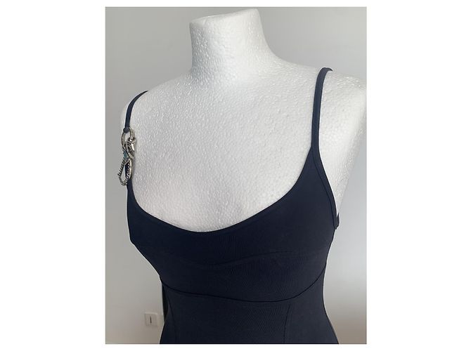 Costume da bagno intero nero Christian Dior con ciondolo D argento - vista 9