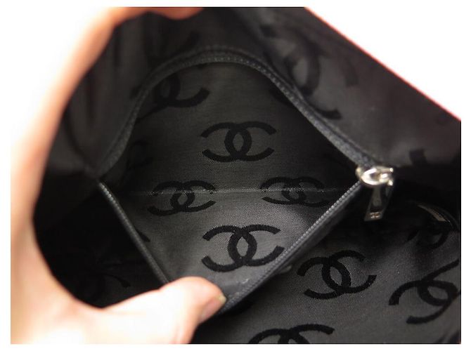BOLSA CHANEL CAMBON LINE POUCH EM BOLSA DE COURO ACOLCHOADO ROSA - vista 12