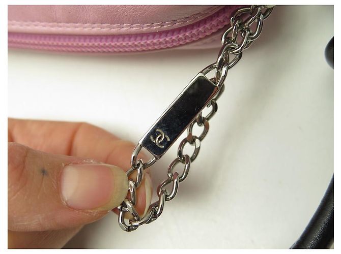 BOLSA CHANEL CAMBON LINE POUCH EM BOLSA DE COURO ACOLCHOADO ROSA - vista 4