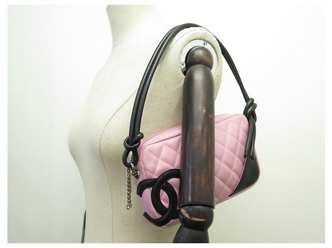 BOLSA CHANEL CAMBON LINE POUCH EM BOLSA DE COURO ACOLCHOADO ROSA - vista 5