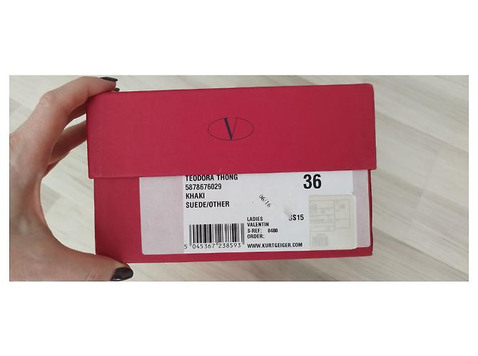 Sandali Teodora Valentino Garavani in scamosciato kaki - vista 12