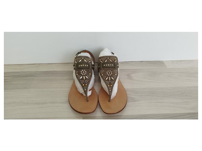 Sandali Teodora Valentino Garavani in scamosciato kaki - vista 3