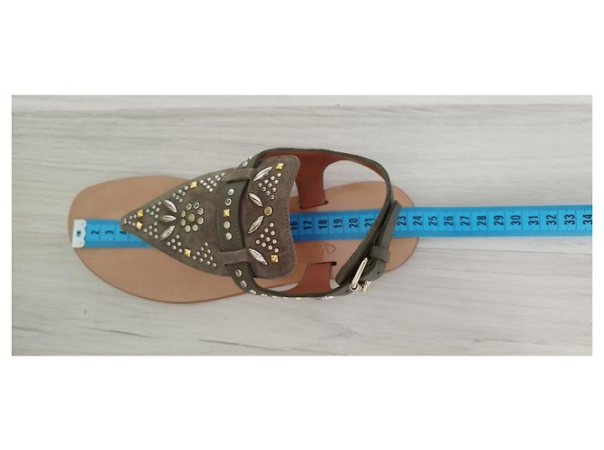 Sandali Teodora Valentino Garavani in scamosciato kaki - vista 7