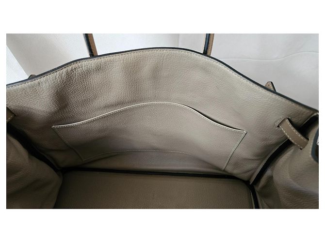 Hermès Birkin 40 in pelle Taurillon Clemence Beige - vista 11