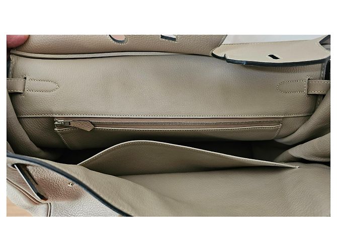 Hermès Birkin 40 in pelle Taurillon Clemence Beige - vista 13