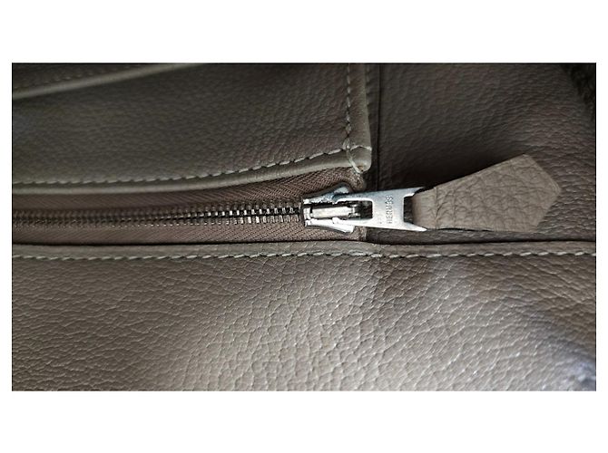 Hermès Birkin 40 in pelle Taurillon Clemence Beige - vista 16