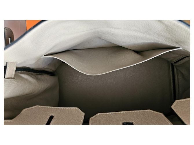 Hermès Birkin 40 in pelle Taurillon Clemence Beige - vista 18