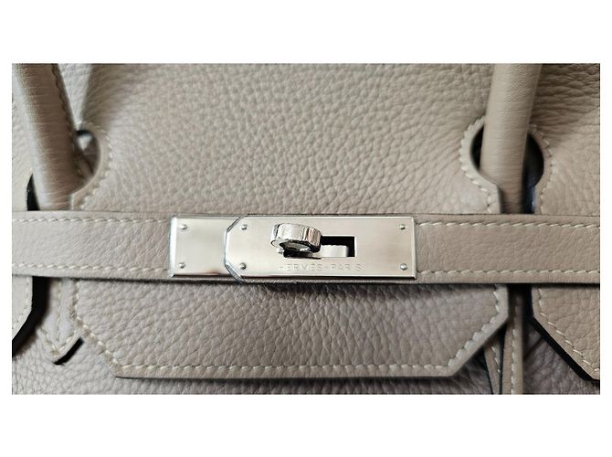 Hermès Birkin 40 in pelle Taurillon Clemence Beige - vista 4